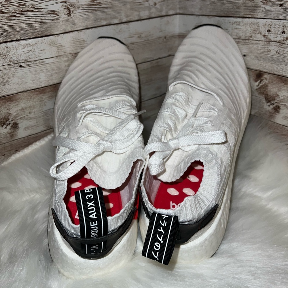 Adidas Boost White La Marque Aux 3 Bandes Sneakers - Picture 3 of 6